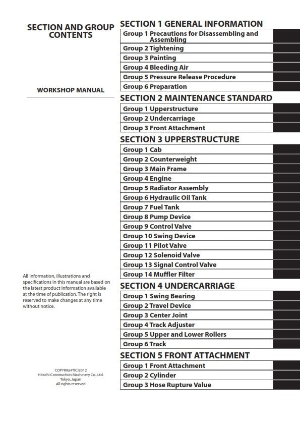 HITACHI ZX 290LC-5B 290LCN-5B WORKSHOP REPRINTED COMB BOUND