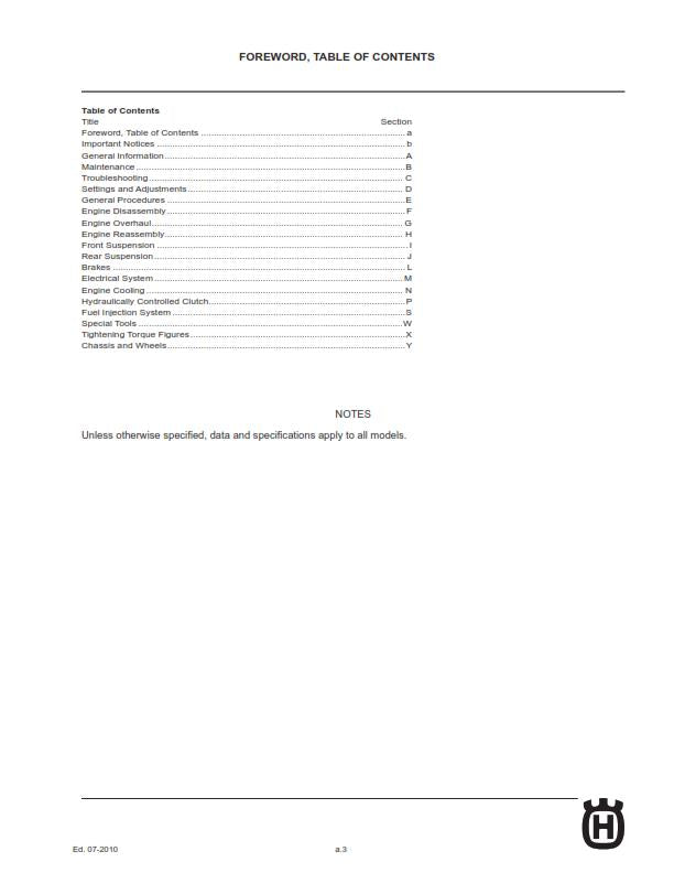 HUSQVARNA 2011 TE TEI TC TXCI 250 310 REPAIR WORKSHOP SERVICE MANUAL REPRINTED