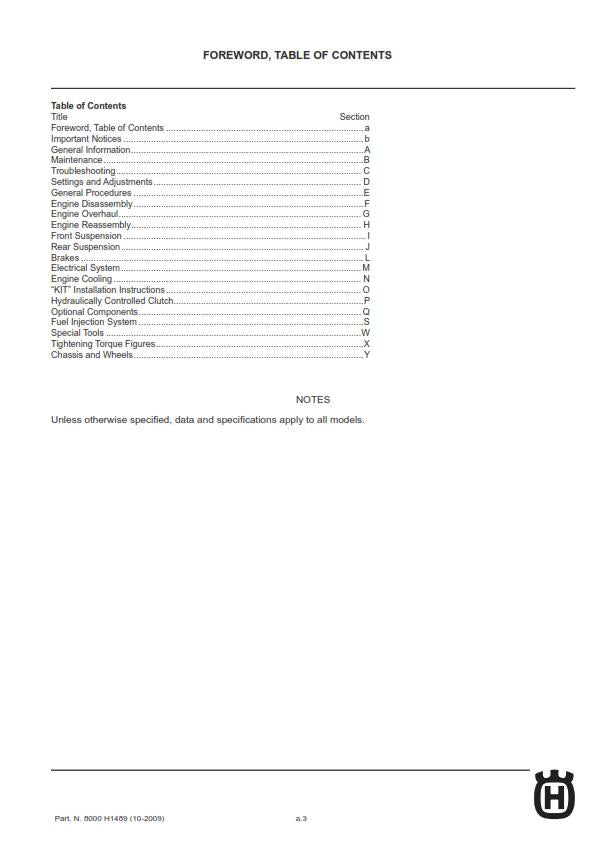 HUSQVARNA TC TE TXC 250 2010 REPAIR WORKSHOP SERVICE MANUAL REPRINTED COMB BOUND