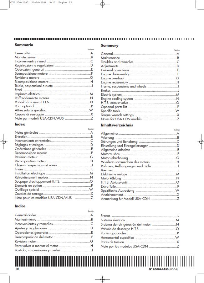 HUSQVARNA WR 250 2005 REPAIR WORKSHOP SERVICE MANUAL REPRINTED COMB BOUND