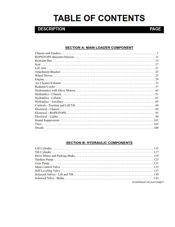 GEHL SL3640E SL3840E SL4240E SKID STEER LOADER PARTS MANUAL REPRINTED COMB BOUND