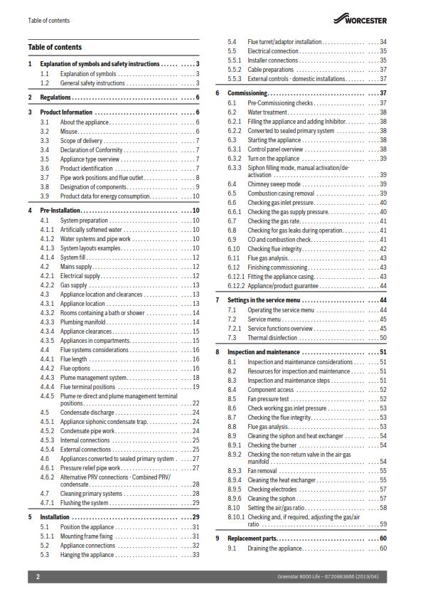 WORCESTER GREENSTAR 8000 LIFE GR8300iW R INSTALLATION MANUAL REPRINTED