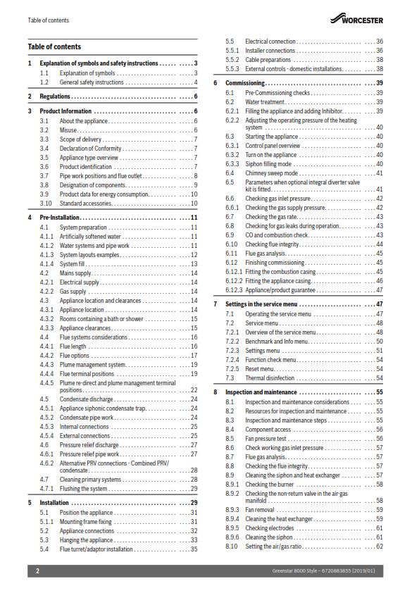 WORCESTER GREENSTAR 8000 STYLE GR8700iW S SB INSTALLATION MANUAL REPRINTED