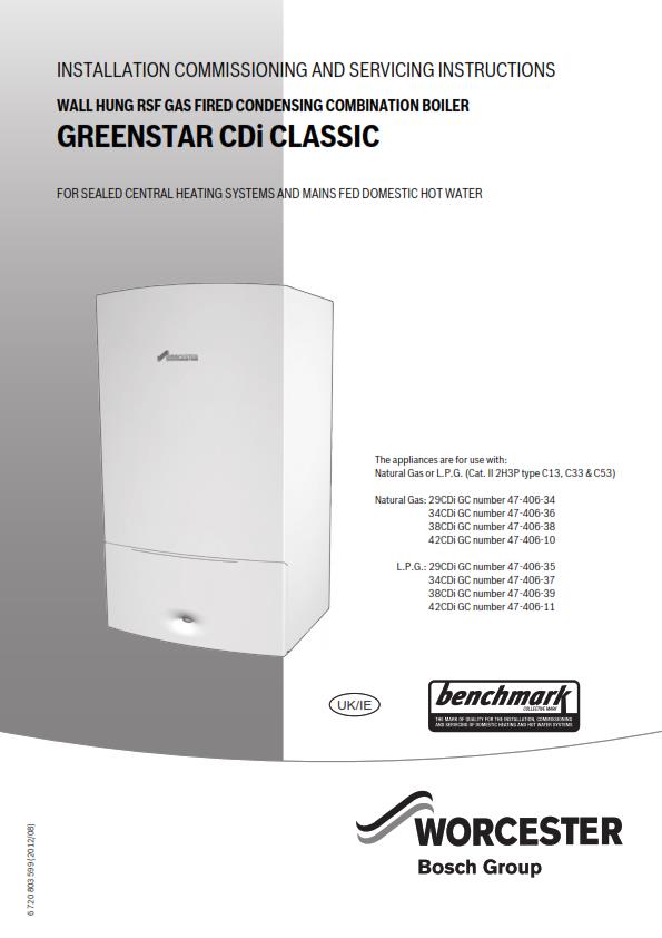 WORCESTER GREENSTAR CDi CLASSIC INSTALLATION SERVICING MANUAL REPRINTED