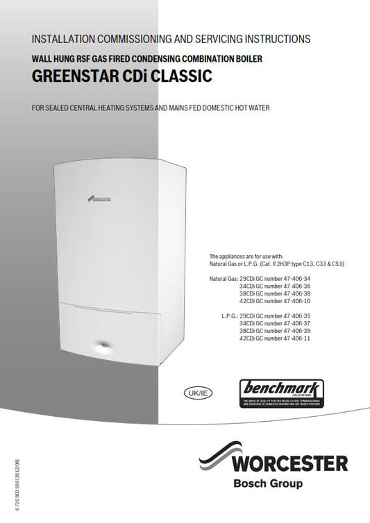 WORCESTER GREENSTAR CDi CLASSIC INSTALLATION SERVICING MANUAL REPRINTED