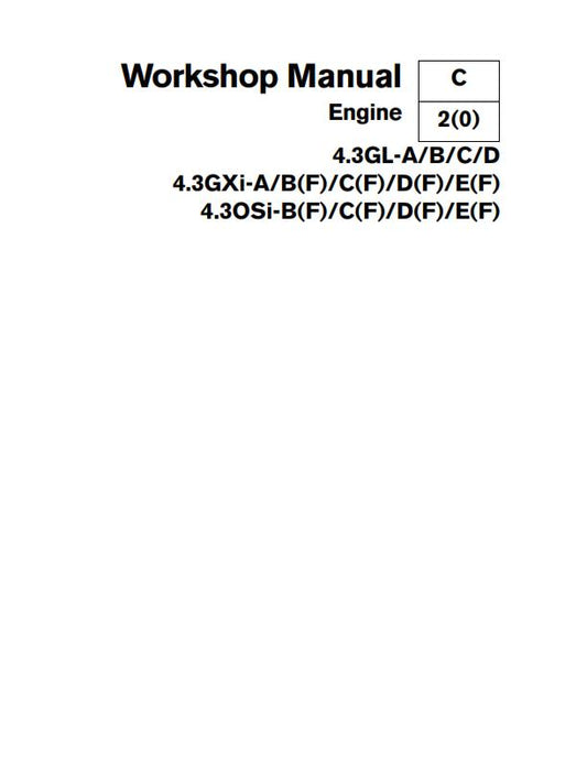 VOLVO PENTA 4.3GL 4.3GXi 4.3OSi ENGINE WORKSHOP SERVICE MANUAL REPRINTED 2004