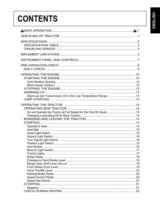 KUBOTA TRACTOR BX2350D OPERATOR MANUAL REPRINTED COMB BOUND