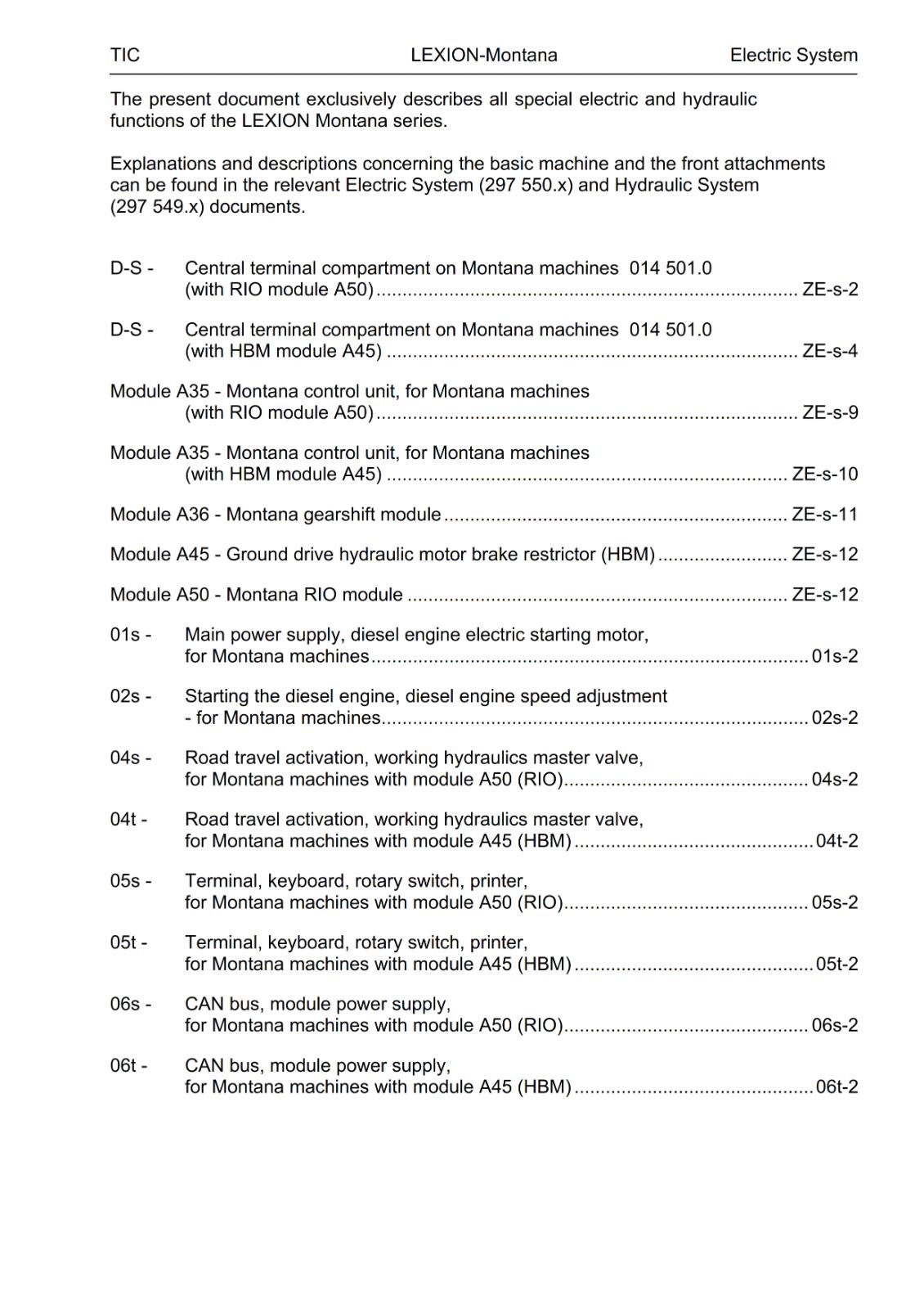 CLAAS LEXION 470 - 420 MONTANA TECHNICAL ELECTRIC SYSTEMS SUPPLEMENT PRINTED