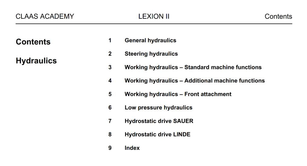 CLAAS LEXION 480 - 405 TECHNICAL HYDRAULIC  SYSTEMS MANUAL PRINTED COMB BOUND