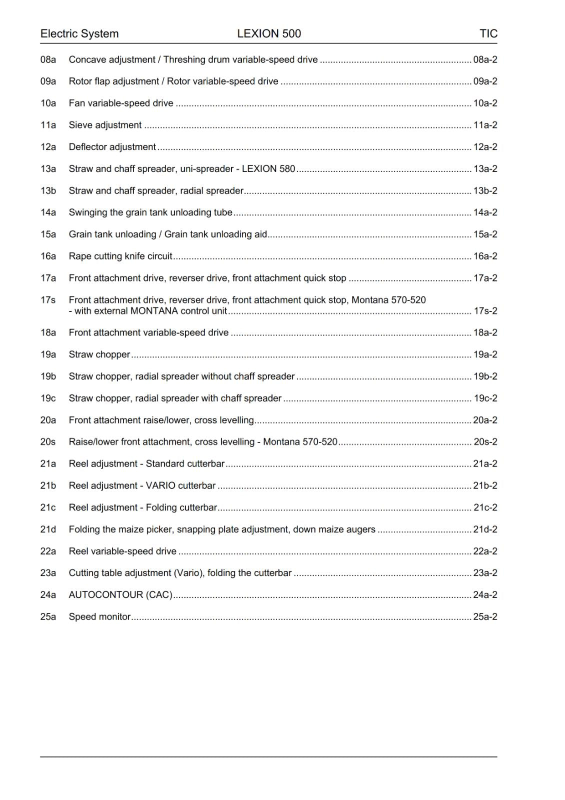CLAAS LEXION 570 - 520 MONTANA TECHNICAL ELECTRIC MANUAL PRINTED COMB BOUND