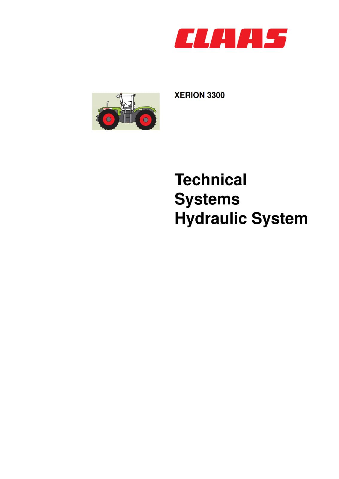 CLAAS XERION 3300 TECHNICAL & HYDRAULIC SYSTEMS PRINTED COMB BOUND