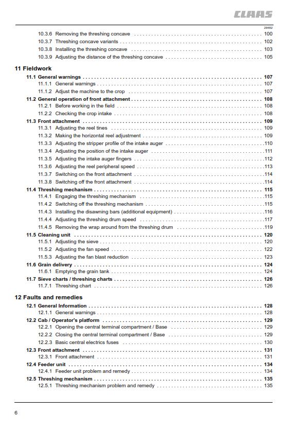 CLAAS CROP TIGER 30 OPERATOR MANUAL REPRINTED