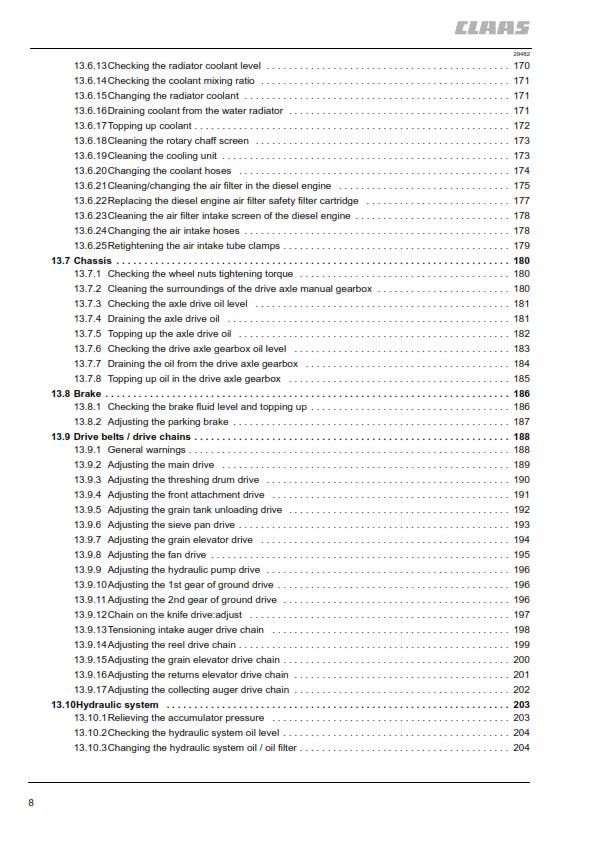 CLAAS CROP TIGER 30 OPERATOR MANUAL REPRINTED