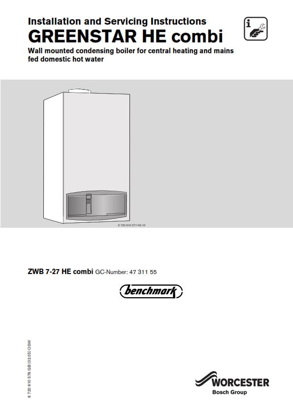 WORCESTER GREENSTAR HE COMBI INSTALLATION SERVICING MANUAL REPRINTED