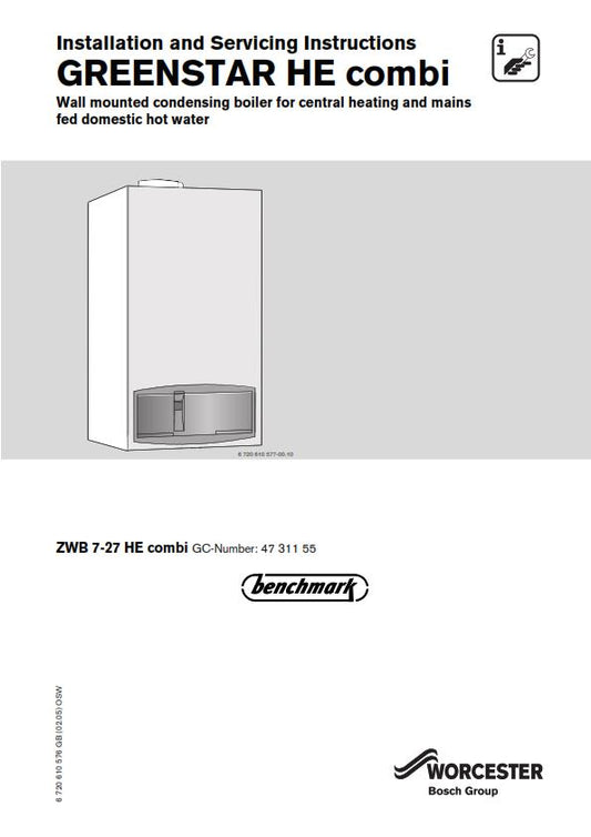 WORCESTER GREENSTAR HE COMBI INSTALLATION SERVICING MANUAL REPRINTED