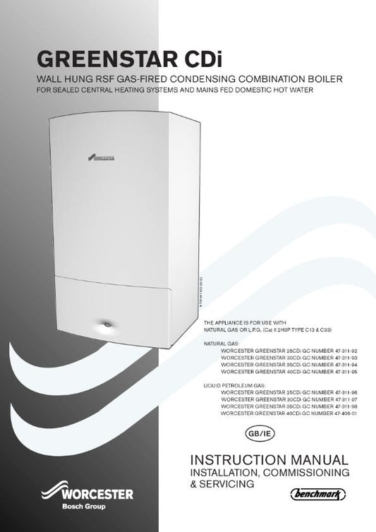 WORCESTER GREENSTAR CDi INSTALLATION COMMISSIONING SERVICING MANUAL REPRINTED