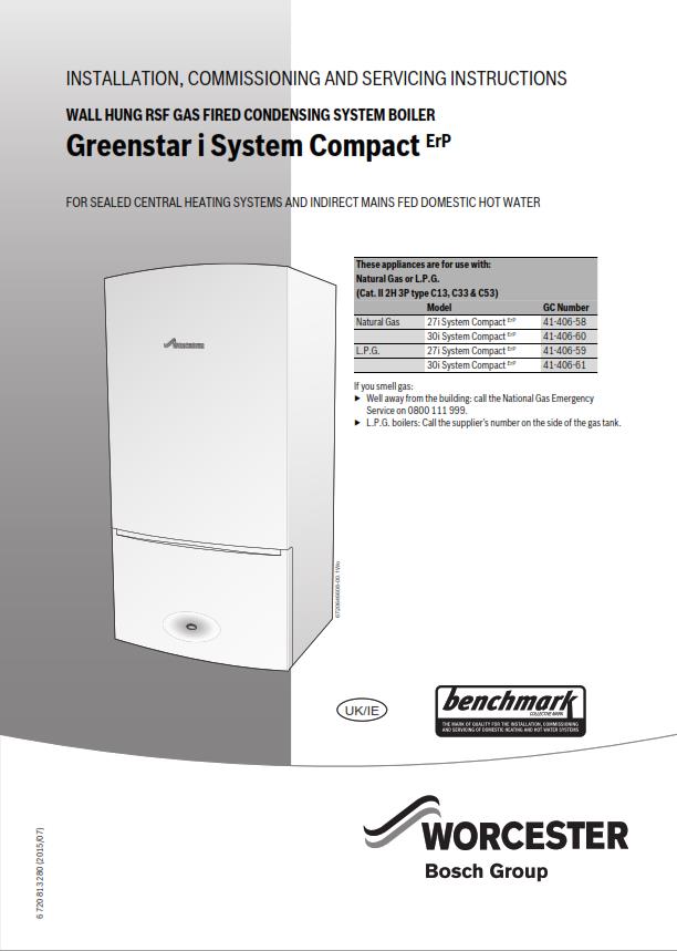 WORCESTER GREENSTAR i SYSTEM COMPACT ErP INSTALLATION SERVICING MANUAL REPRINT