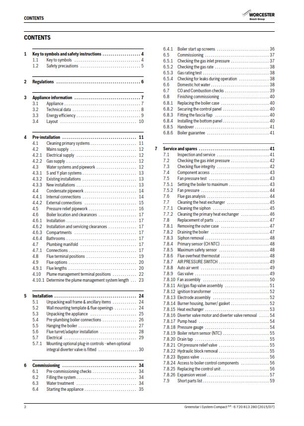 WORCESTER GREENSTAR i SYSTEM COMPACT ErP INSTALLATION SERVICING MANUAL REPRINT
