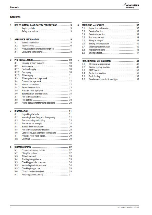 WORCESTER GREENSTAR HIGHFLOW 440CDi 550CDi INSTALLATION SERVICING MANUAL REPRINT