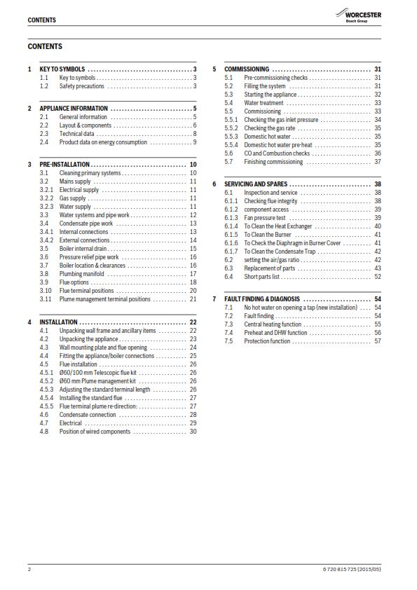 WORCESTER GREENSTAR CDi CLASSIC ErP INSTALLATION SERVICING MANUAL REPRINT