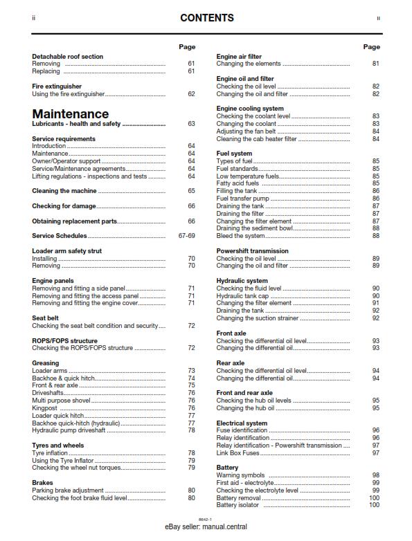 JCB  4CX BACKHOE LOADER OPERATOR MANUAL MAR 96 EDITION REPRINTED