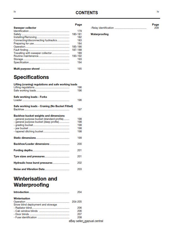 JCB  4CX BACKHOE LOADER OPERATOR MANUAL MAR 96 EDITION REPRINTED