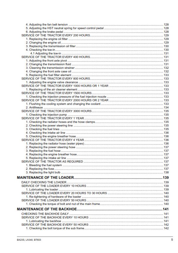 KUBOTA TRACTOR BX23S LA340 BT603 OPERATOR MANUAL REPRINTED 2016 EDITION