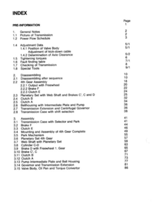 ZF 4 HP 22 TRANSMISSION WORKSHOP SERVICE REPAIR MANUAL REPRINTED COMB BOUND