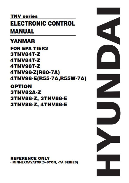 HYUNDAI TNV SERIES ELECTRONIC CONTROL MANUAL YANMAR ENGINES REPRINTED
