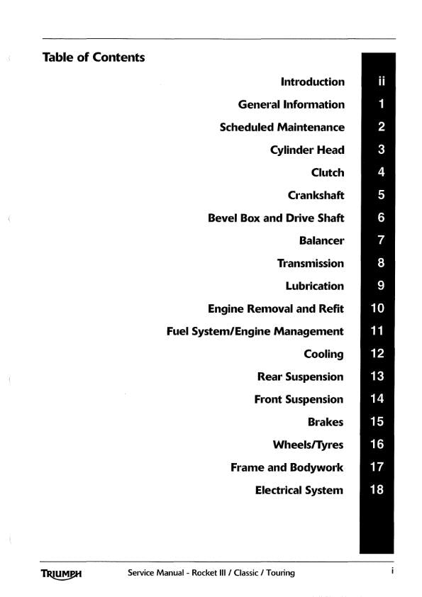 TRIUMPH ROCKET 3 + CLASSIC + TOURING SERVICE WORKSHOP MANUAL REPRINTED 2007