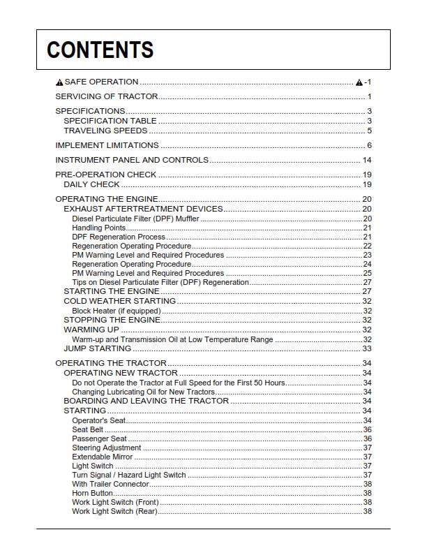 KUBOTA TRACTOR M100 M110 M126 M135 GX-II OPERATORS MANUAL REPRINTED 2014