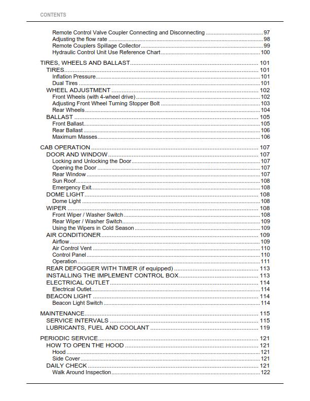 KUBOTA TRACTOR M100 M110 M126 M135 GX-II OPERATORS MANUAL REPRINTED 2014