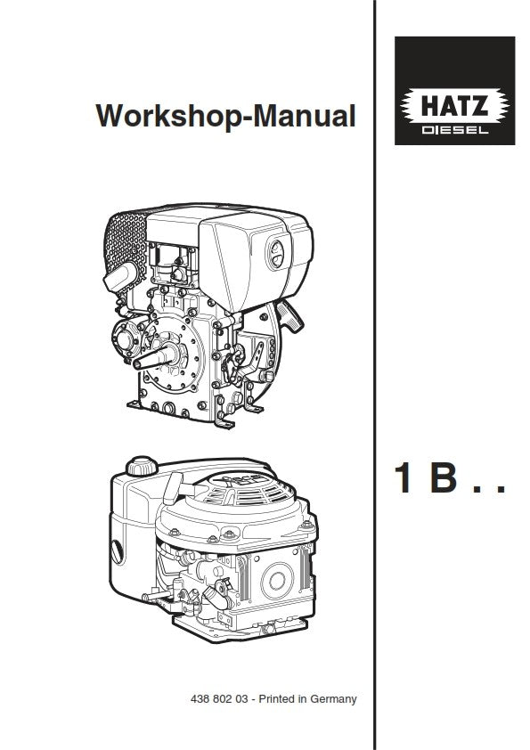 HATZ DIESEL ENGINE 1B 20 27 30 40 50 WORKSHOP SERVICE MANUAL REPRINT COMB BOUND
