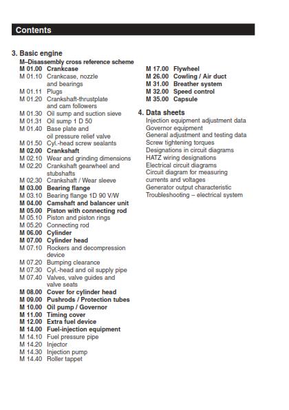 HATZ ENGINE 1D 30 31 40 41 50 60 80 81 90 WORKSHOP MANUALREPRINTED COMB BOUND