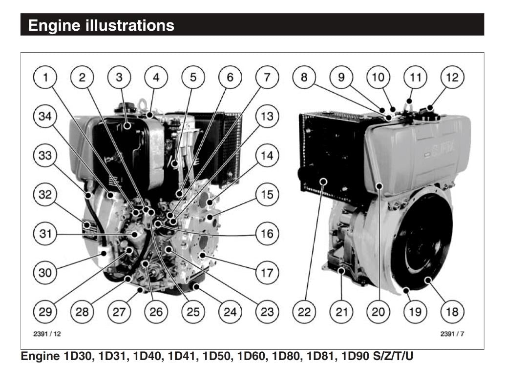 HATZ ENGINE 1D 30 31 40 41 50 60 80 81 90 WORKSHOP MANUALREPRINTED COMB BOUND