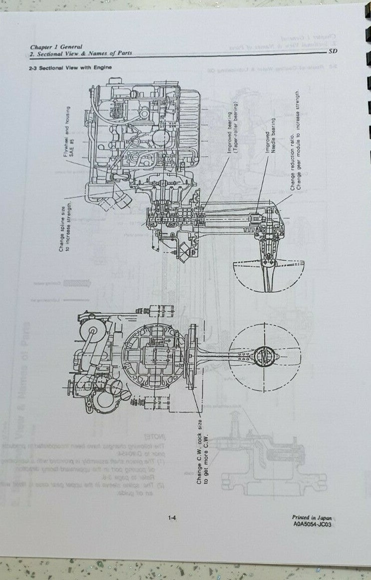 YANMAR SAIL DRIVE SD20 SD30 SD31 SERVICE MANUAL REPRINTED COMB BOUND