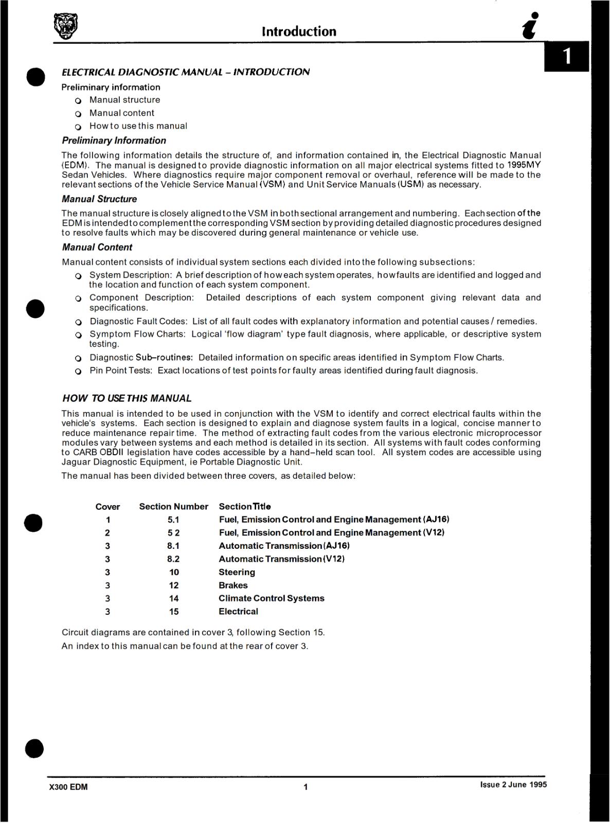 JAGUAR XJ6 ELECTRICAL DIAGNOSTIC MANUAL REPRINTED COMB BOUND  1984 EDITION