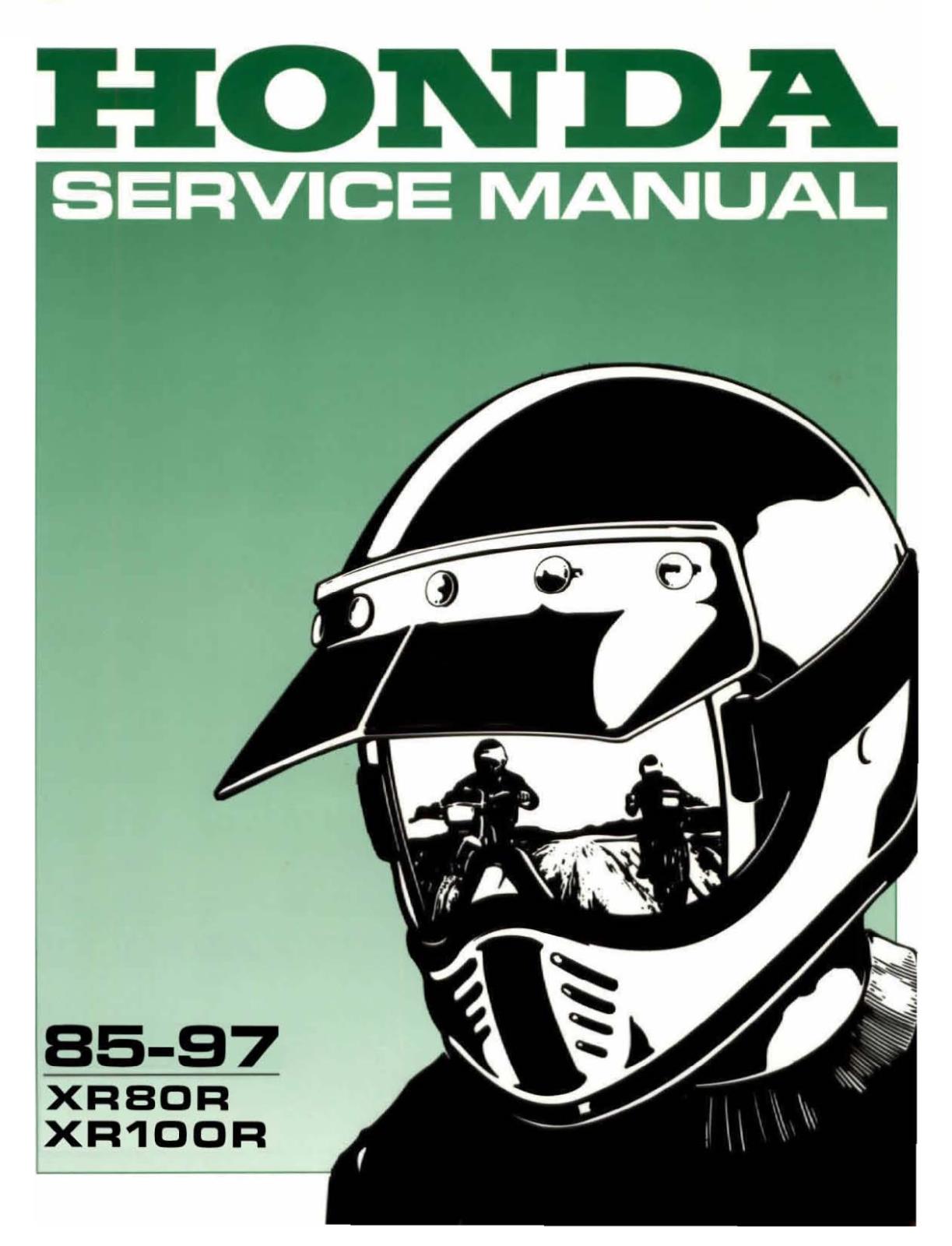HONDA XR80R XR100R SERVICE WORKSHOP MANUAL 1985-1997 REPRINTED COMB BOUND