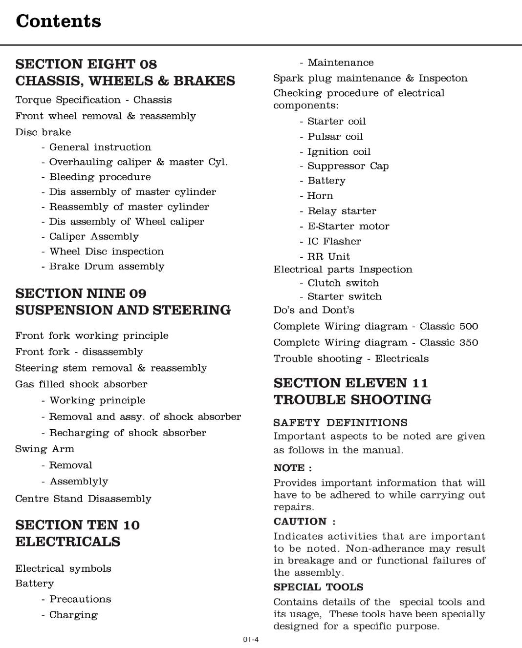 ROYAL ENFIELD CLASSIC 500 & 350 REPAIR WORKSHOP SERVICE MANUAL REPRINTED 2009