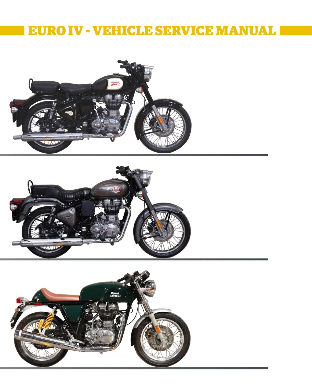 ROYAL ENFIELD EURO IV BULLET REPAIR WORKSHOP SERVICE MANUAL REPRINTED FEB 2017