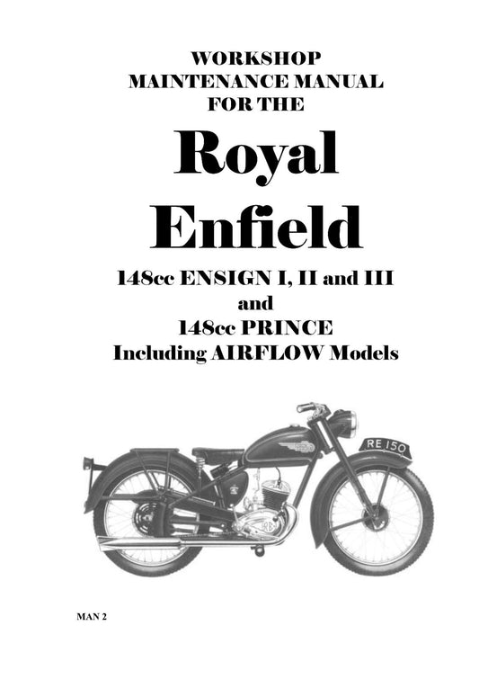 ROYAL ENFIELD 148CC ENSIGN 1 2 3 PRINCE REPAIR WORKSHOP SERVICE MANUAL REPRINT