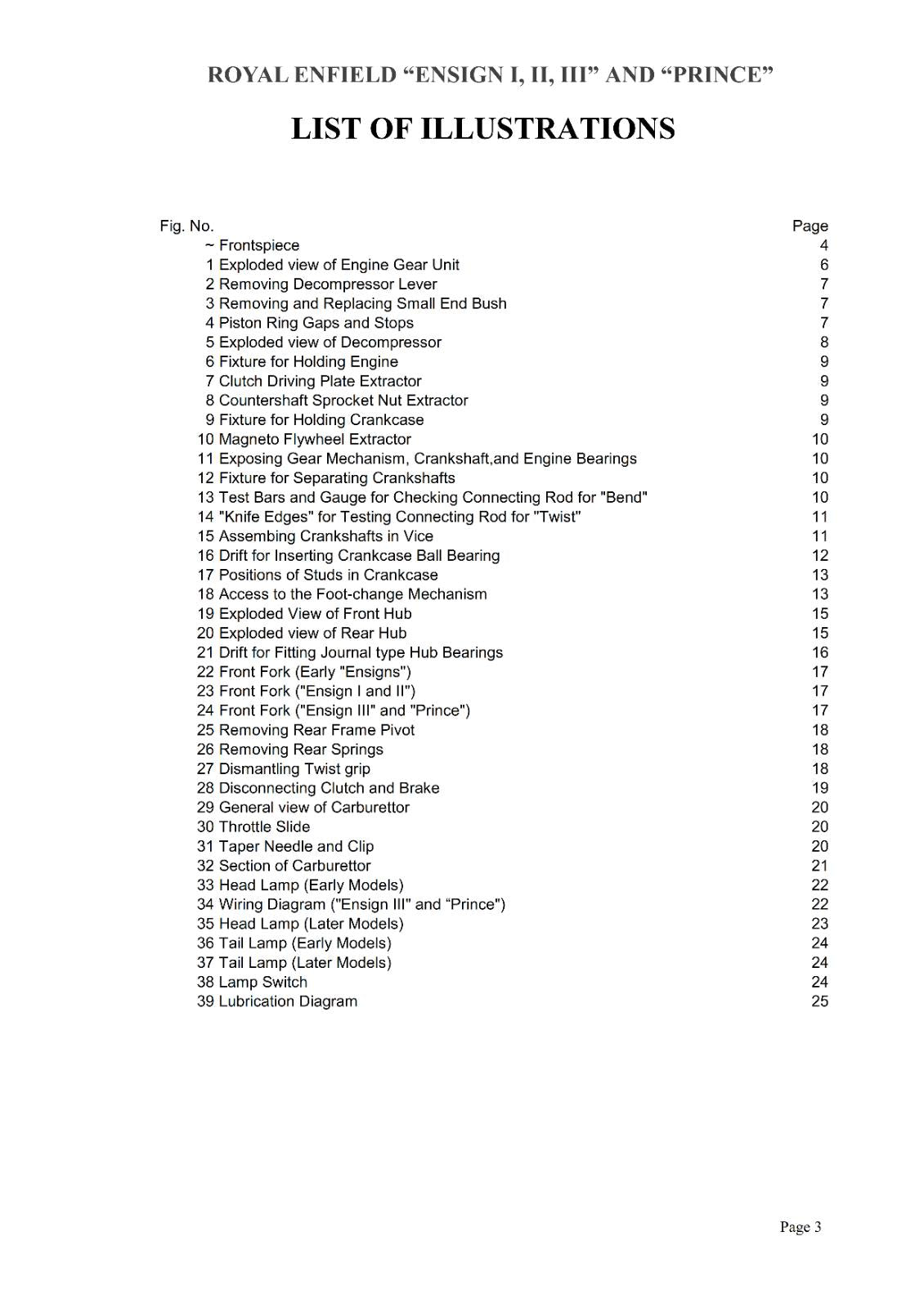 ROYAL ENFIELD 148CC ENSIGN 1 2 3 PRINCE REPAIR WORKSHOP SERVICE MANUAL REPRINT