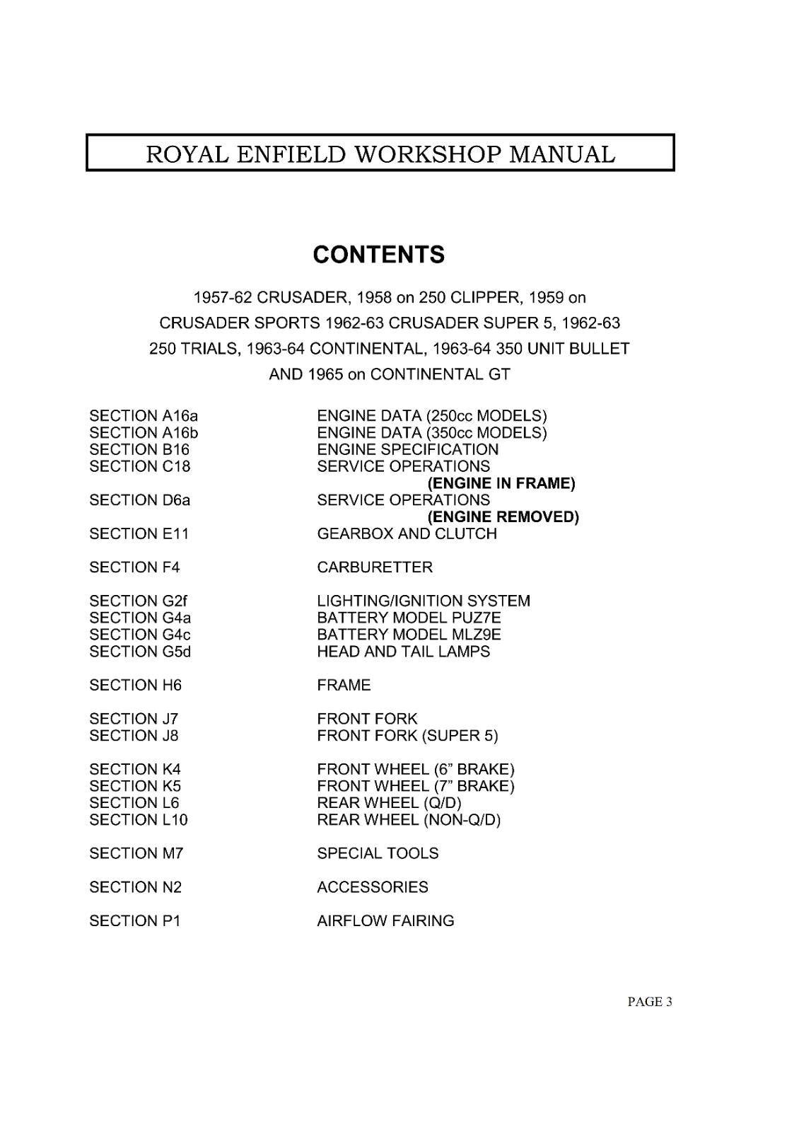 ROYAL ENFIELD CONTINENTAL, 350 NEW BULLET SERVICE WORKSHOP REPAIR MANUAL REPRINT