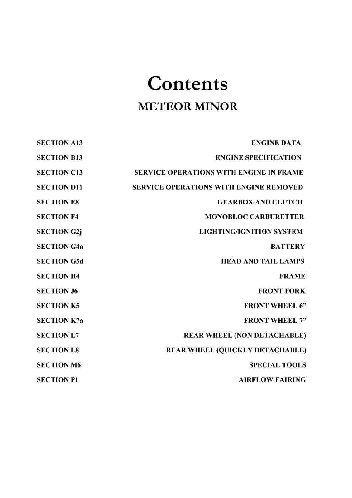 ROYAL ENFIELD METEOR MINOR SPORTS SERVICE WORKSHOP REPAIR MANUAL REPRINTED