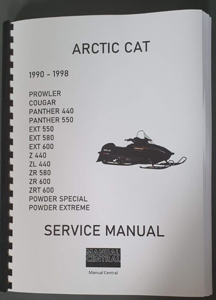 ARCTIC CAT SNOWMOBILE EXT 550 580 600  SERVICE WORKSHOP REPAIR MANUAL 90 - 98