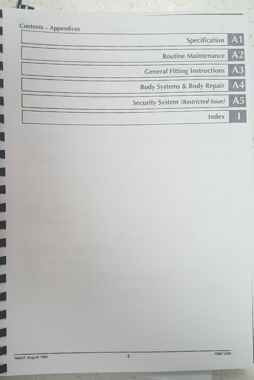 JAGUAR XJ6 XJ12 (X300) WORKSHOP SERVICE REPAIR MANUAL 1995 Edition