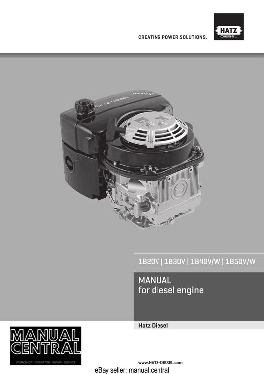 HATZ DIESEL ENGINE 1B 20V 30V 40V/W 50V/W COMMISSIONING OPERATING MAINTENANCE