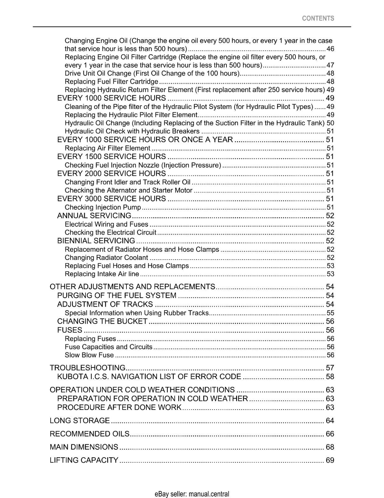 KUBOTA EXCAVATOR U25 OPERATOR MANUAL REPRINTED COMB BOUND 2007