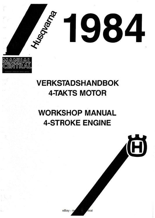 HUSQVARNA MOTORCYCLE VERKSTADSHANDBOK 4 TAKTS MOTOR 4 STROKE ENGINE WORKSHOP 84