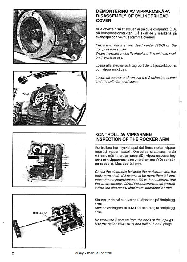 HUSQVARNA MOTORCYCLE VERKSTADSHANDBOK 4 TAKTS MOTOR 4 STROKE ENGINE WORKSHOP 84